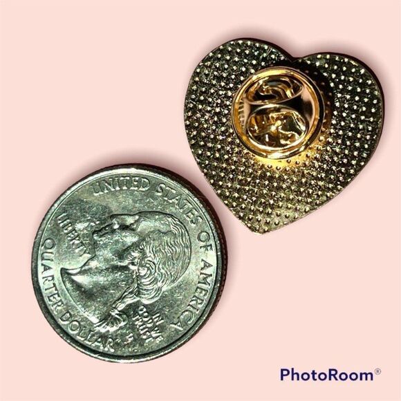 Brown Coffee Neutral Colors Heart Enamel Pin - Picture 4 of 4